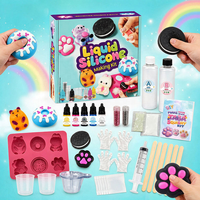 Kit de Fabrication DIY de Squishies Lumineux en Silicone Liquide, Kit de Squishies Faits Main Taba Pailletés Ours Patte de Chat Donut, Ensemble de Moules pour Jouets à Presser