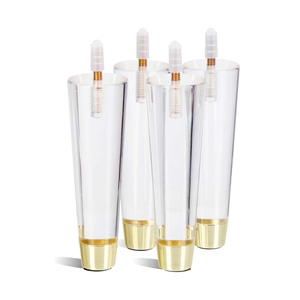 Factory Direct Acrylic Chair Legs With Gold Feet Transparent Acrylic Furniture Legs Cabinet Sofa Table Dresser Acrylic Legs