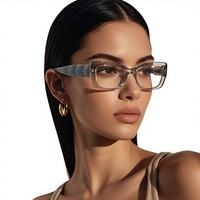 Nouvelle Arrivée 2254 – Lunettes Anti-Lumière Bleue à Monture Épaisse et Bordure Fine, Branches Larges, Verres PC, Design Géométrique Européen