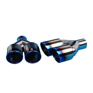 WYTT 89mm Automotive Y-vormige dubbele uitlaatdemper voor Civic/X3/A3/A1, 1,5 mm dik roestvrij staal, bakblauw gepolijst, 1 jaar garantie - Product Image 2