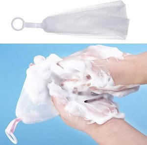 Nettoyant visage Kami, boule exfoliante en maille, forme rectangulaire, filet à mousse pour savon, mousseur pour le corps, enfants et adultes - Product Image 3