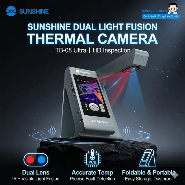 SUNSHINE TB-08 Ultra Digital Infrared Imaging Rapid Diagnosis Instrument 12VDC Mobile Phone Motherboard Fault Detection Repair