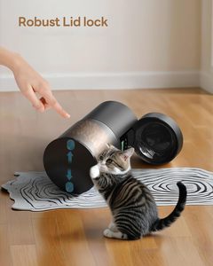 Distributeur automatique de nourriture pour animaux domestiques (chiens et chats) double bande 2,4 GHz et 5G, avec bacs en plastique et acier inoxydable en forme de bouteille, rechargeable - Product Image 6
