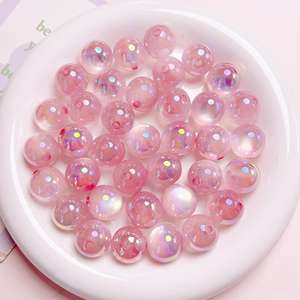 16Mm Couleur Électrolytique Oeil de Chat Trou Droit Perles Rondes DIY Téléphone Mobile Chaîne Porte-clés Accessoires Acrylique Perles Lâches - Product Image 4