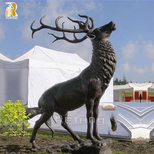Statua di Cervo Skyfall in Bronzo a Grandezza Naturale RELONG, Scultura di Cervo in Ottone per Decorazione Esterna di Parchi - Product Image 6