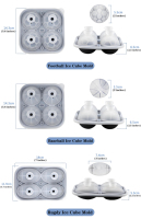 Moule à glaçons 3D en silicone de qualité alimentaire sans BPA, réutilisable, en forme de ballon de football, avec couvercle, facile à démouler, flexible, compatible lave-vaisselle, pour glaçons DIY - Offre Spéciale