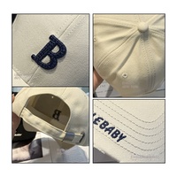 Estilo coreano Ins gorra de béisbol Unisex 3D bordado terciopelo tela carta pato sombrilla Primavera Verano Internet celebridad moda