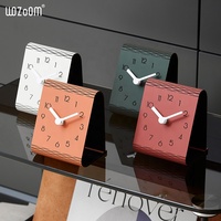 Mandelda – horloge de luxe moderne Simple et créative, Triangle géométrique en béton MDF, montres à Quartz silencieuses, horloges pour salon