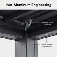 Pergola moderne en aluminium et fer à lames orientables 3x3m 3x4m avec toit manuel réglable, abri solaire pour jardin, vente en gros