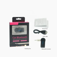 Nouveau récepteur audio mains libres pour voiture avec haut-parleur et microphone intégrés, adaptateur de port AUX pour une installation universelle