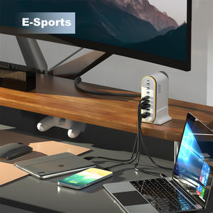 <span class=keywords><strong>Chargeur</strong></span> universel TKT <span class=keywords><strong>140W</strong></span> GaN LED à 8 ports, station de charge de bureau, <span class=keywords><strong>chargeur</strong></span> mural ABS, prise US, téléphone, ordinateur portable, type complet EU - Product Image 5