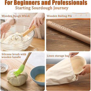 Ensemble de paniers à levée de pain faits main et personnalisés, 9 pouces ronds et 10 pouces ovales, 2 pièces, pour faire du pain en famille - Product Image 6