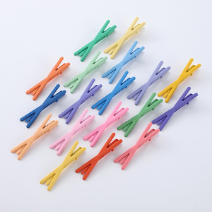 X-Shaped Duckbill Hair <b>Clip</b> 6.5cm Metal Seamless Hair <b>Clip</b> For Child Daily Use Macaron Color Bangs Accessory - Product Image 3