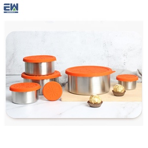 Stainless Steel Bento Box Stainless Steel Bento Box With Leakproof Silicon Lid For Traveling Climbing Camping 6 Sizes Portable Lunch Box Set