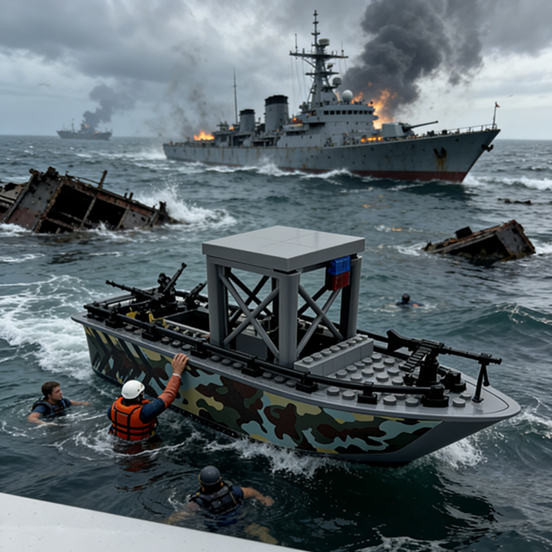 Cross-border ship assault boat military ship assembly small particle ...