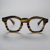 Montures de lunettes rondes classiques pour hommes en acétate, de haute qualité, avec logo personnalisé, style rétro, montures épaisses tendance