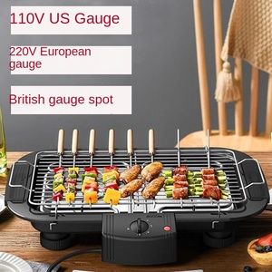 220V 110V European Gauge Smokeless Non-stick Electric Barbecue Grill 1350W Mechanical Control Plate <b>Stove</b> Dual-purpose - Product Image 3