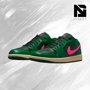 Wmns Air <span class=keywords><strong>Jordan</strong></span> <span class=keywords><strong>1</strong></span> <span class=keywords><strong>Low</strong></span> 'Malachite Pink Blast' รองเท้าผ้าใบหนังสำหรับผู้หญิงสำหรับเล่นสเก็ตบอร์ดแบบผูกเชือก รองเท้าไนกี้ทรงหัวมน - Product Image 2
