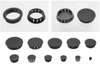 GH 301 Nylon Plastique Rond Snap in Type Verrouillage Trou Tube Meubles Clôture Poteau Tuyau Insert Embouts Ton Noir