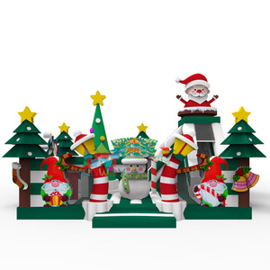Winwaytoys สนามเด็กเล่นในเชิงพาณิชย์สำหรับเด็กสนามเด็กเล่นแบบเป่าลม PVC แบบเด้งได้ซานตาสโนว์แมนคอมโบสไลด์สวนสนุก - Product Image 1