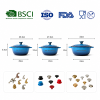 Ensemble de casseroles en fonte émaillée pour la cuisine moderne, la cuisson au four, le mijotage lent et le service à table
