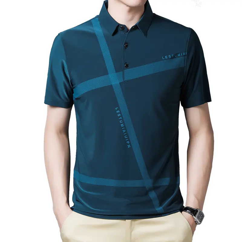 Camiseta de manga corta OEM/ODM para hombre, Polo ajustado, transpirable, de alta calidad, 100% algodón, para Golf