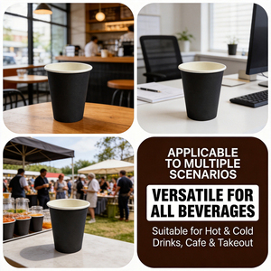 Wellons Minimalist Double Wall Paper <b>Cups</b> Customizable Kraft Surface Leak Proof Lids for Branded Beverage Serving - Product Image 6