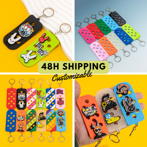 2D Dễ Thương Anime Mềm Silicone Móc Chìa Khóa Cá Nhân Bàn Phím Sao Thỏ Tùy Chỉnh Móc Khóa Trong Số Lượng Lớn Cho Khuyến Mãi - Product Image 2