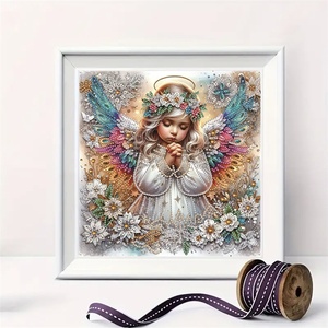 Kit Pittura Diamante 5D Fai da Te Piccolo Angelo in Preghiera, Ricamo Completo con Strass, Decorazione Murale per la Casa, Regalo di Natale - Product Image 4