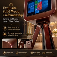 Écran tactile 14 pouces, machine à lumière annulaire 60W, coque de photomaton en bois pour mariage avec support d'imprimante