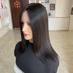 Extensiones de cabello con clip de color natural, nudos invisibles, base de seda atada a mano de 6x6.5 con línea de cabello de encaje, topper de cabello humano sin procesar. - Product Image 5