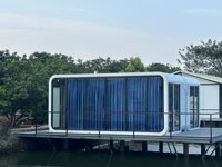 Cabine mobile haut de gamme à faible coût, hôtels préfabriqués, maison capsule en panneaux sandwich, 13m² d'espace utilisable, 2-8 personnes, personnalisable, moderne