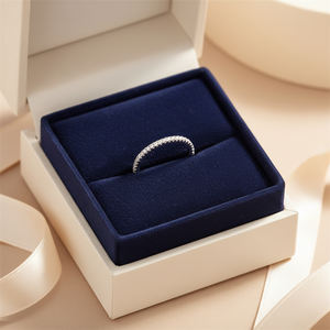 Anillo Apilable de Eternidad Personalizado Exclusivo, Joyería Fina de Oro Blanco de 18K, Anillo de Diamantes Naturales Reales para Mujer, Anillo de Compromiso - Product Image 6