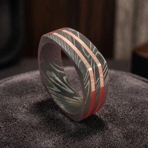 Bague en acier Damas forgé classique islamique de haute qualité à bas prix pour hommes et femmes, usage au bureau, design moderne et écologique - Product Image 3