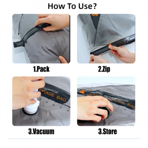 Lot de 10 sacs de compression <span class=keywords><strong>sous</strong></span> <span class=keywords><strong>vide</strong></span> pliables pour le voyage, l'emballage des bagages, gain de place pour les vêtements - Product Image 6