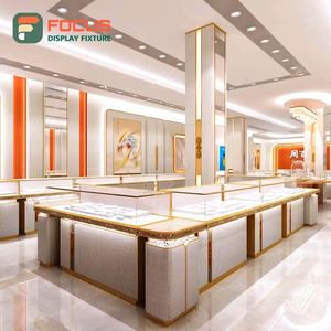 Vitrine à bijoux en verre, comptoir à bijoux en bois, présentoir à bijoux, éclairage LED, unité de présentation haut de gamme - Product Image 1