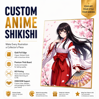 Planche Shikishi Anime Personnalisée, Emballage Coffret Cadeau, Feuille d'Or Holographique, Souvenir de Collection