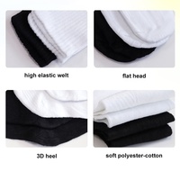 Chaussettes compressées jetables d'approvisionnement d'usine Chaussettes jetables de haute qualité noires/blanches Chaussettes en polyester-coton
