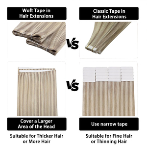 Extensions de cheveux naturels à bandes adhésives invisibles, longues, couleur 18/613 <span class=keywords><strong>Blond</strong></span> Mèches, 50g, une pièce, format voyage - Product Image 4