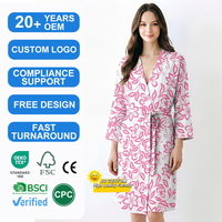 Peignoir long en modal de haute qualité personnalisé par le fabricant, chemise de nuit confortable en bambou, vêtements de nuit pour femmes, vêtements d'intérieur
