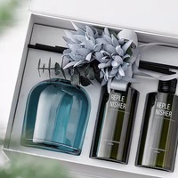Bouteille diffuseur d'arômes d'huiles essentielles décorative vide personnalisée, transparente, bleue et rose, style français, pour la maison, vente en gros de luxe