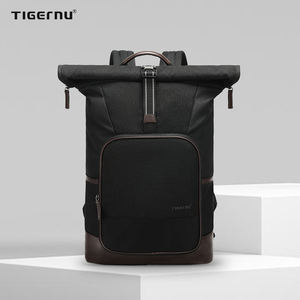 Tigernu-Mochila de viaje personalizada con logotipo, ergonómica, mochila breve de nylon negro para la vida diaria para hombre - Product Image 1
