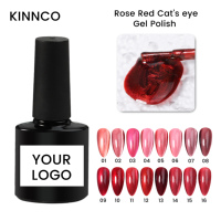 KNC OEM Lot de vernis à ongles en gel rose et rouge oeil de chat de 1 kg, 16 couleurs, style français, vernis à ongles à faire soi-même avec échantillon de gel de marque privée gratuit