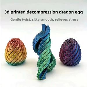 Jouet de décompression pour doigts, œuf de dragon torsadé, imprimé en 3D, rotatif et déformable, à effet d'explosion - Product Image 3