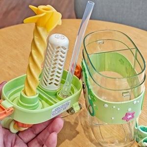 <span class=keywords><strong>Gourde</strong></span> double compartiment 620 ml pour enfants, motif dessin animé, sans BPA, réutilisable, avec paille, pour l'école - Product Image 4