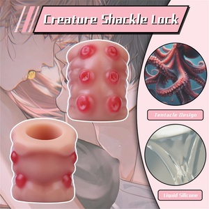 Fashion <b>Dildo</b> Silicone Dog Knot Penis Ring for Men Enlargement and Extension Thickness Cock Ring With Hole - Product Image 3