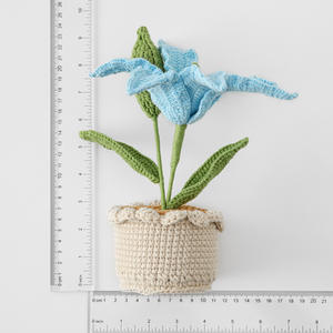 CLTF Fleur Artificielle À La Main Crochet Lily Pot De Fleur <span class=keywords><strong>Mignon</strong></span> <span class=keywords><strong>Cadeau</strong></span> <span class=keywords><strong>pour</strong></span> <span class=keywords><strong>Sa</strong></span> Petite Amie Amie Collègue Crochet Bouquet De Fleurs - Product Image 4