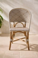 Chaise de salle à manger en osier de style français moderne, structure en aluminium, résistante aux UV, tressage en rotin PE, écologique, confortable, pour patio extérieur