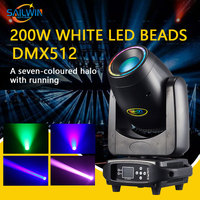 200W LED lumière de scène à tête mobile 3-en-1 faisceau Spot Wash Halo coloré avec course de chevaux DMX Disco DJ Light pour les performances