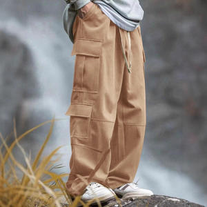 กางเกงคาร์โก้เอวยางยืดสำหรับผู้ชายขาตรงหลายกระเป๋าทรงหลวมระบายอากาศได้ดีสวมใส่กลางแจ้งขนาด 26 - Product Image 1